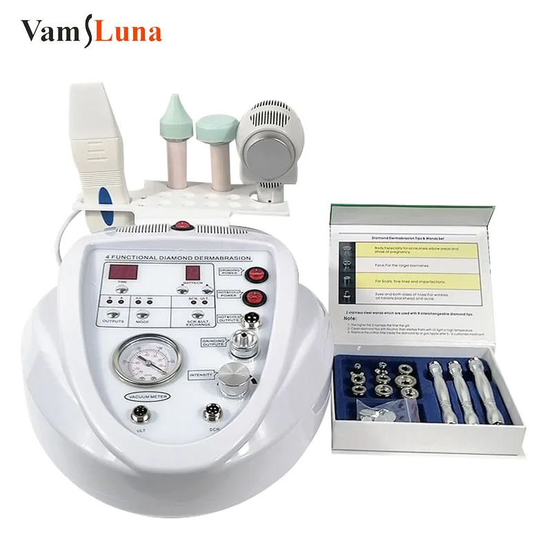 4 in 1 Dermabrasion microdermabrasion peel machine Diamond Facial Deep Cleansing Face Lifting Ultrasonic Massage Beauty Device