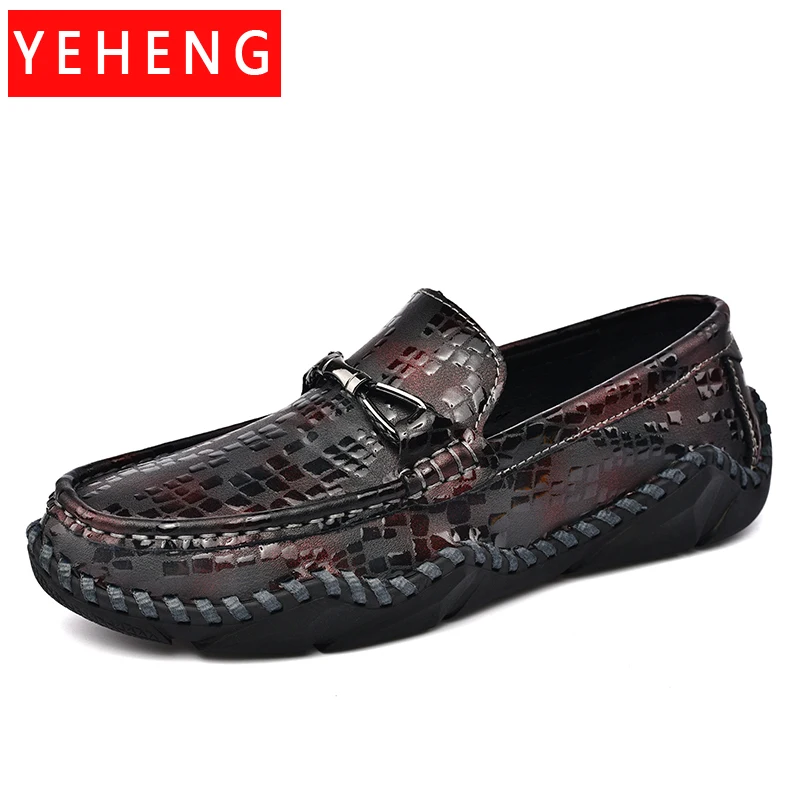 

Spring Autumn Men's Casual Shoes Genuine Leather Handmade Leather Shoe High Quality Luxury Business Loafers Outdoor Driving Shoe