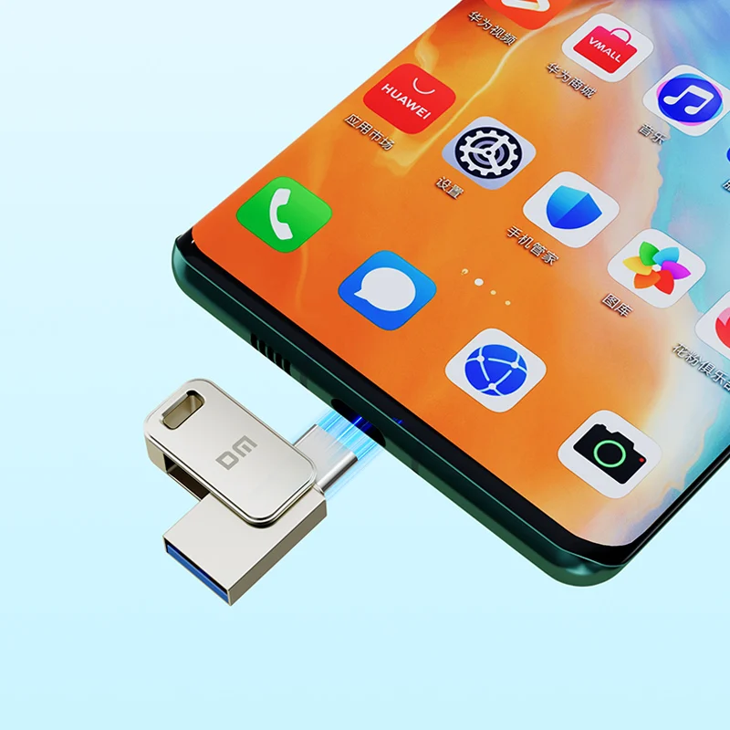 Фото DM PD060 Двухпортовый флеш-накопитель USB 3.2 Gen1 Type-C + Type-A OTG для Android / iOS / ПК / Mac №5