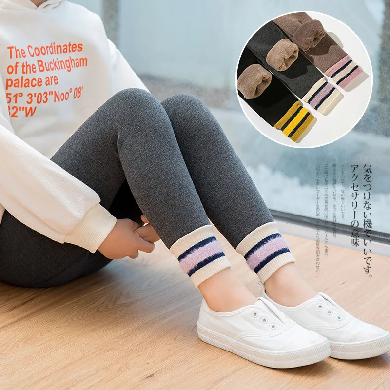 

Children Leggings Winter 2023 Pants for Kids Plus Velvet Girls Trousers Skinny Leggins for Baby Teenager Bottom Clothing