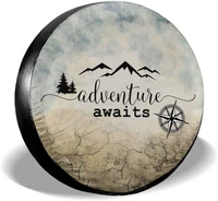 msguide spare tire cover adventure awaits wheel tire covers fit for jeep trailer rv suv truck and many vehicle14 15 16 1