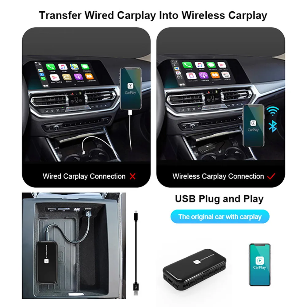 

For The Original Car Screen Wired To Wireless Ipone Carpaly Box Car Player Dongle Box Kit For Car Module Navigation