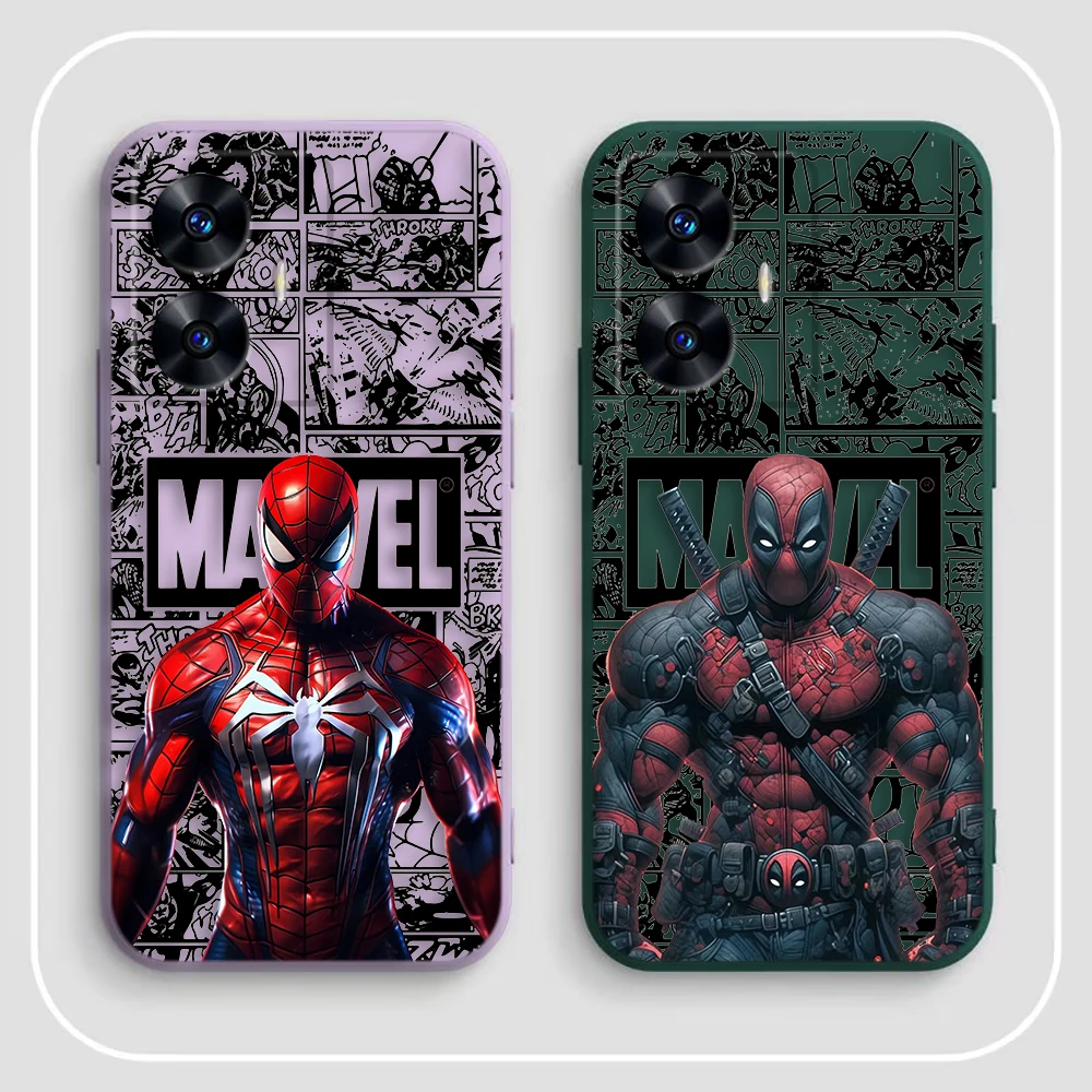 Чехол для телефона Человек-паук Дэдпул Железный человек Realme C65 C63 C53 C35 C55 C33 C30 C21Y C20
