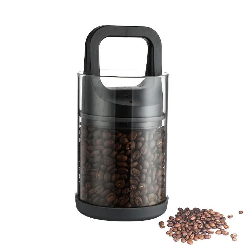 

Coffee Cans Clear Glass Airtight Canister Vacuum Sealed Beans Fresh Keeping Tank Moisture Proof Food Storage Container