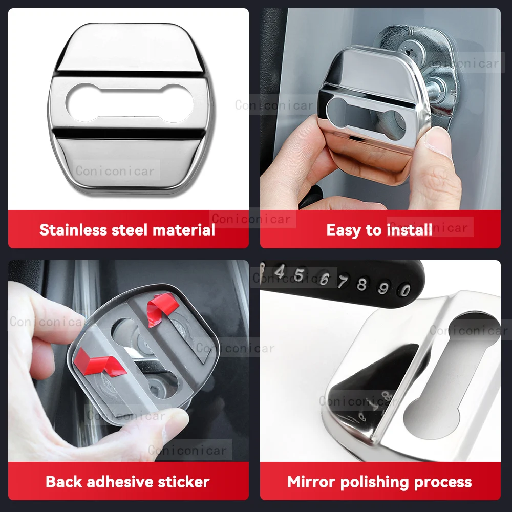 Автомобильный Дверной замок защитная крышка эмблемы украшение из нержавеющей