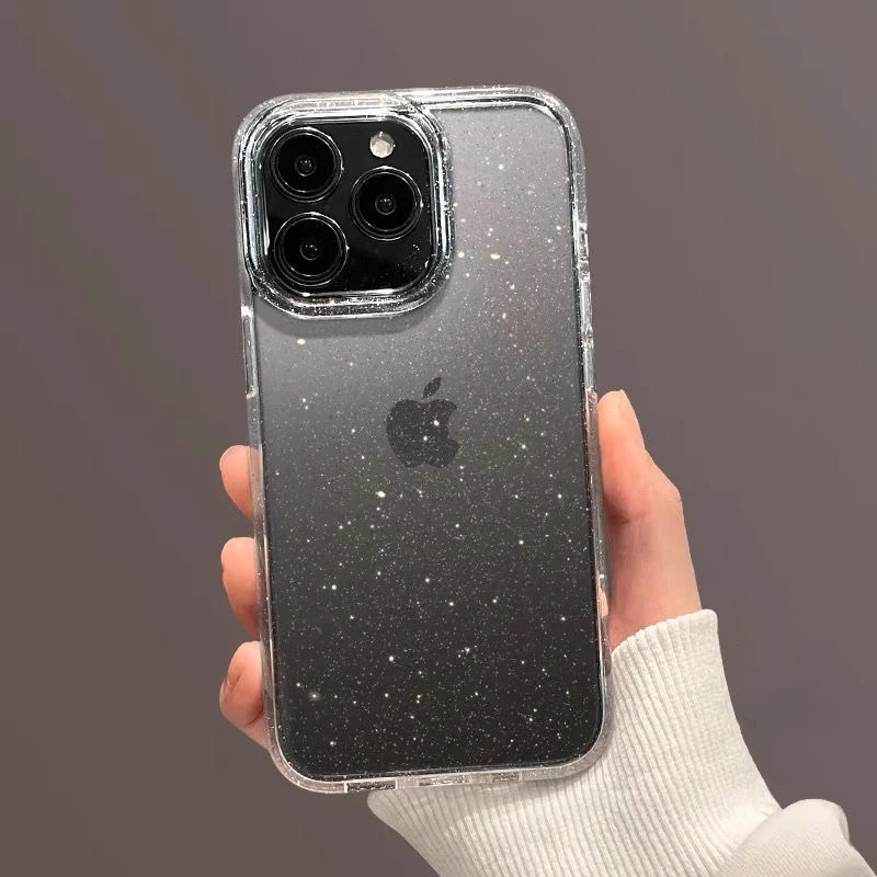 

Shockproof Glitter Transparent Case For iPhone 14 13 12 Mini 11 Pro Max X XS XR 7 8 Plus Clear Armor Cover Acrylic Bumper Funda