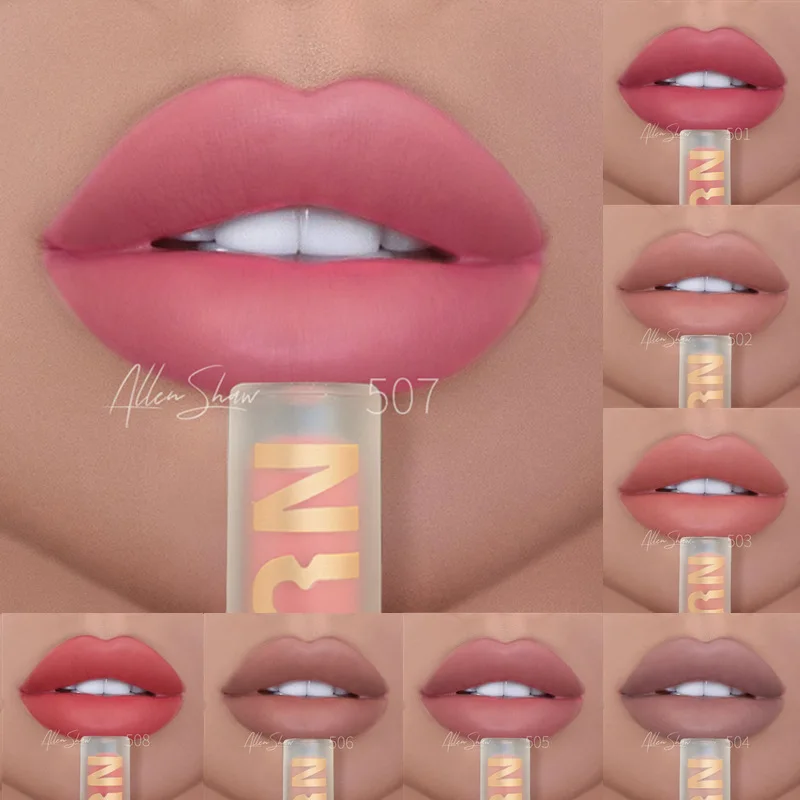 

8 Colors Matte Lip Glaze Is Not Easy To Dip Cup Lip Gloss Velvet Matte Pink Brown Nude Lipstick Liptint Sexy Ladies Lip Makeup
