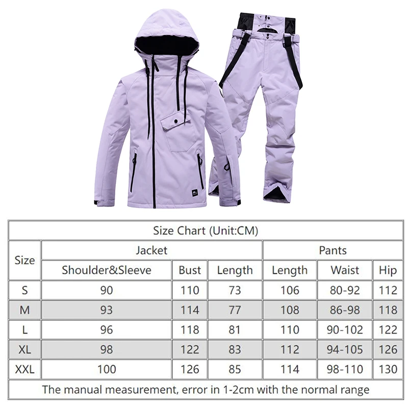 Зимняя куртка с капюшоном и штаны женские комплекты для катания на лыжах уличный