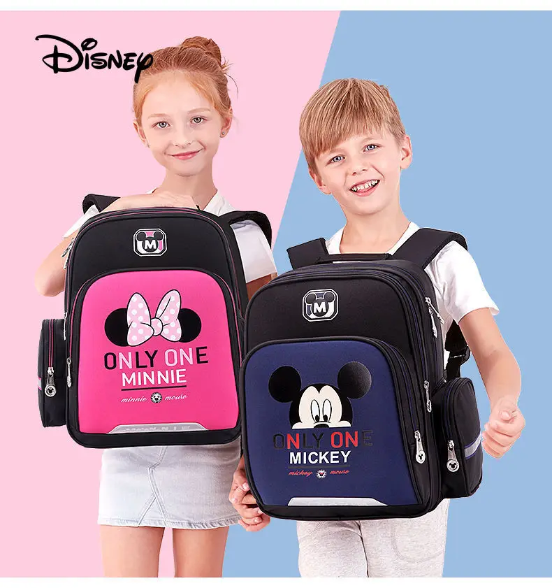

2022 Disney School Bag Kids Cartoon Mickey Backpack Children Large Capacity Travel Bag for Primary School Teenager Boy Girl