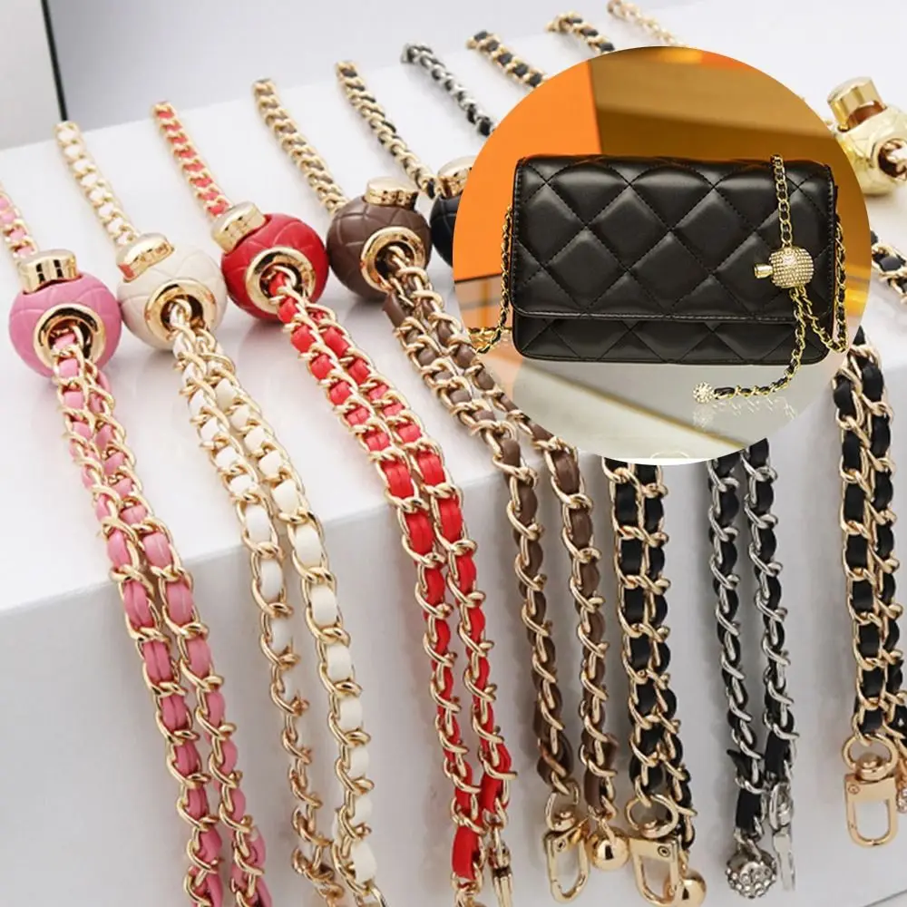 

Small High-end Shoulder Strap Non-fading Chain Adjustable Length Strap Golden Balls Chain Replacement Shoulder Strap