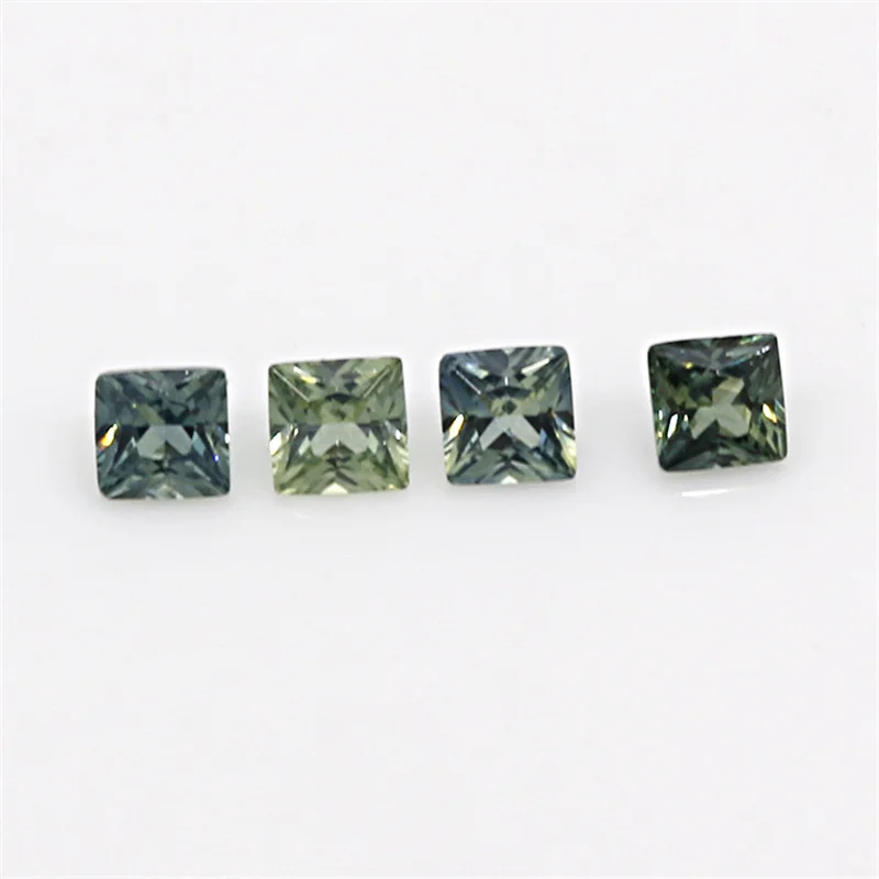 

Wholesale Natural Green Sapphire Square Cut 1.5X1.5mm Loose Gemstone Ring Necklace Jewelry Earrings For Women Keychain