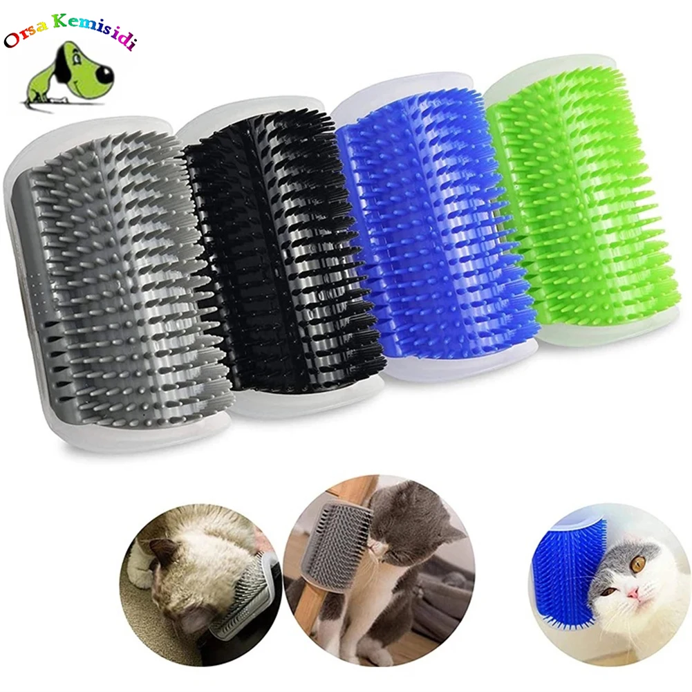 

Cats Brush Wall Corner Comb with Catnip Cat Massage Self Groomer Combs Rubs the Face with a Tickling Comb Pet Grooming Supply