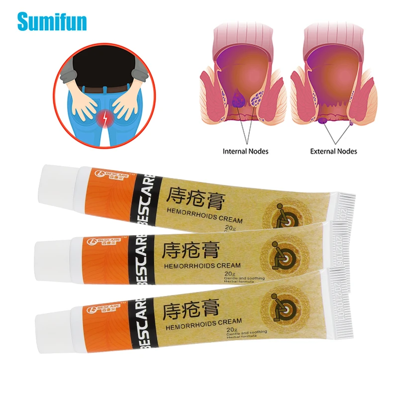 1Pc 20g Hemorrhoids Cream Effective Treat Internal External Mixed Anal Fissure Reduce Swelling Herbal Ointment