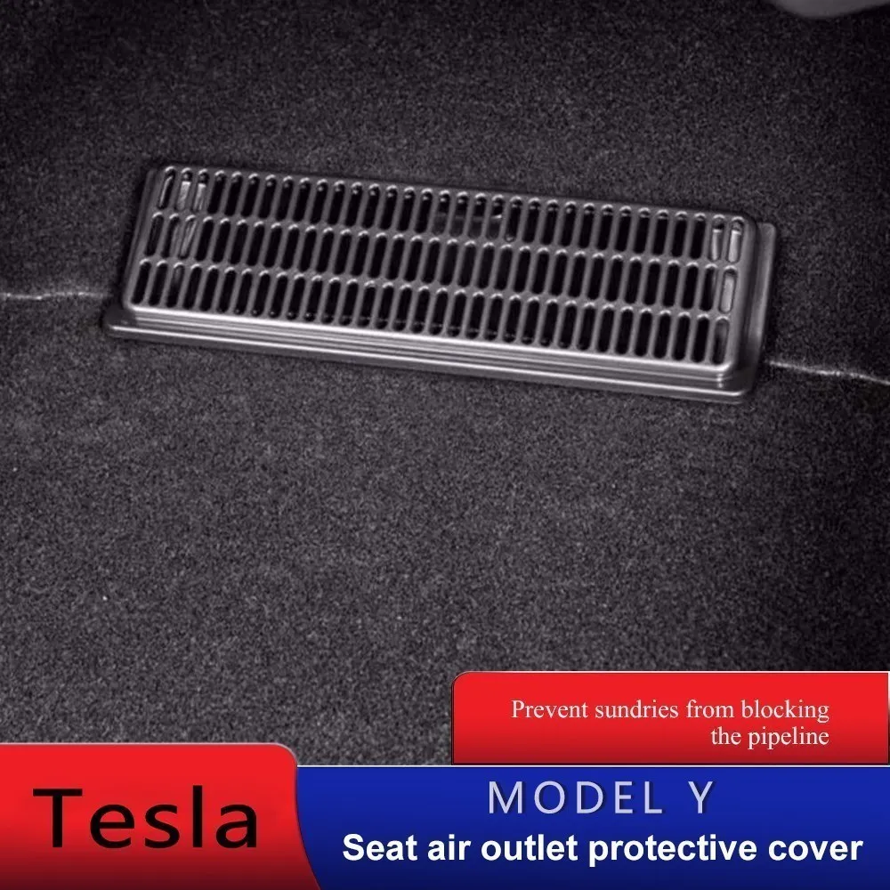 

Tesla Air Conditioner Cover Model Y Car Black Dustproof Under Rear Seat Seat Air Vent Duct Outlet Shell Cover 2PCS Accessories