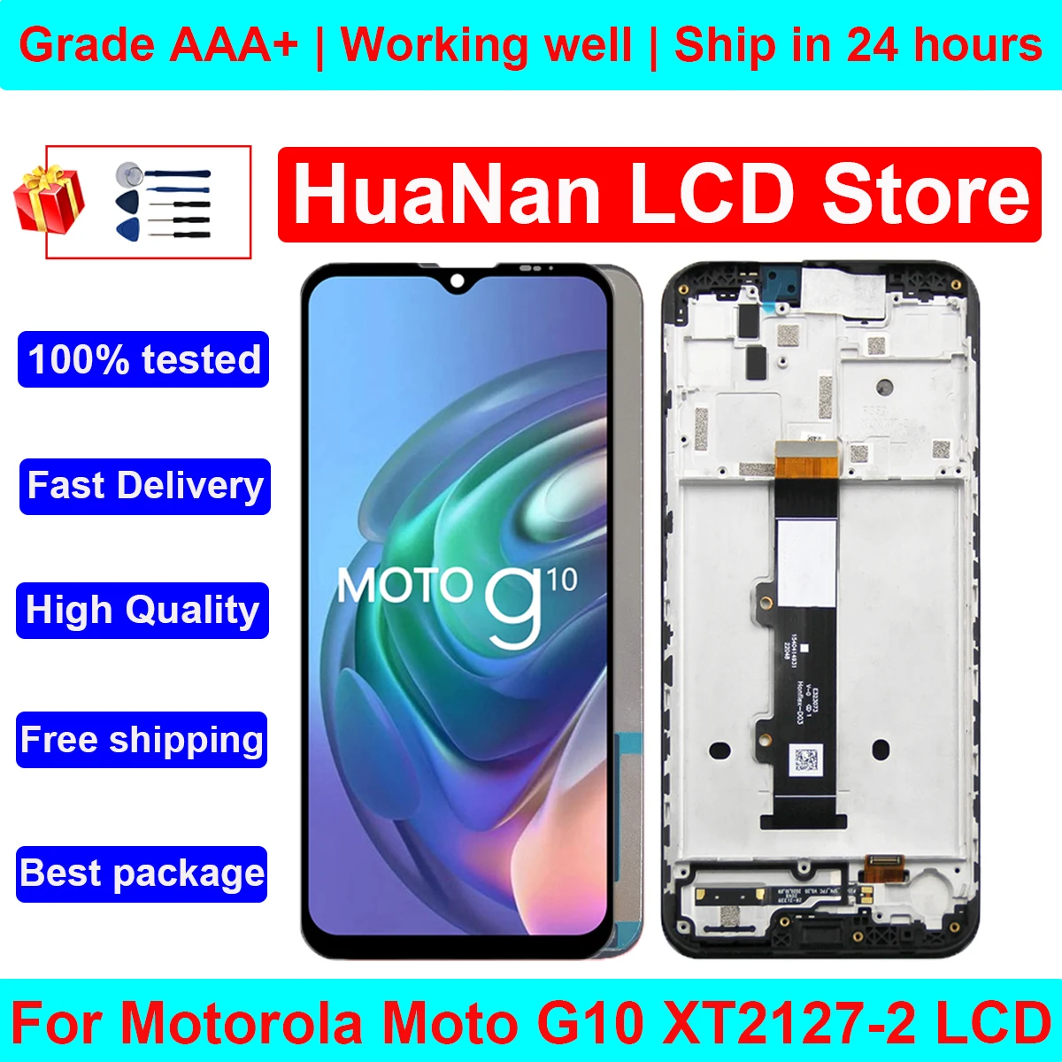Original 6.5" Moto g10 Display For Motorola Moto G10 lcd XT2127-2 XT2127-3 moto g10 LCD and Touch screen Digitizer Assembly Part