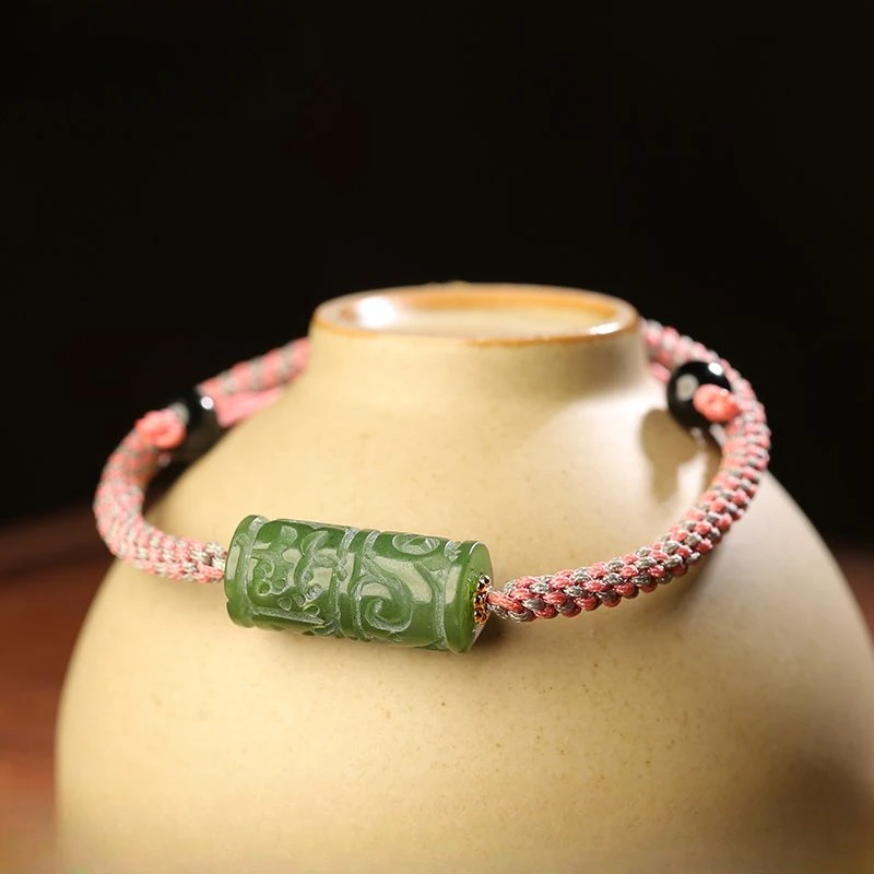 Круглая яшма как правый дождь красный веревочный молитвенный браслет для женщин