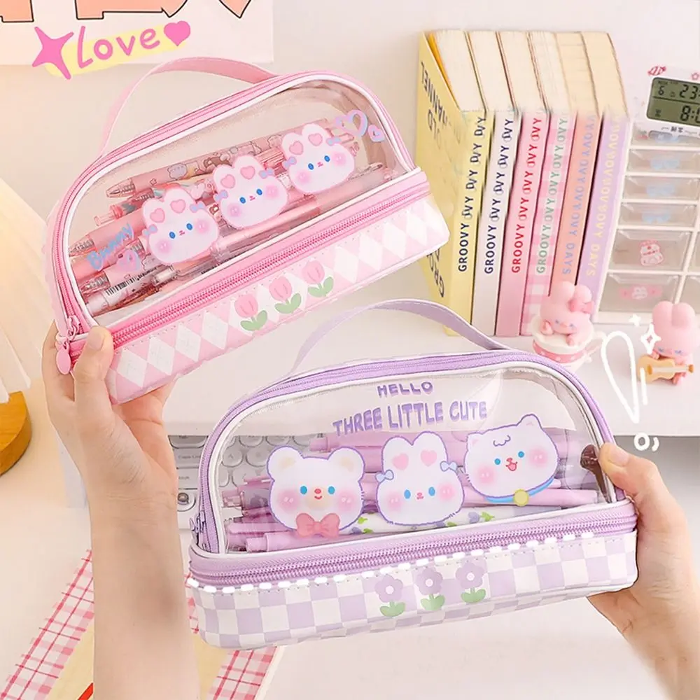 

Student Stationery Desktop Storage Bags Large Capacity School Supplies Stationery Bag Pencil Pouch Pencil Case Cosmetics Bag