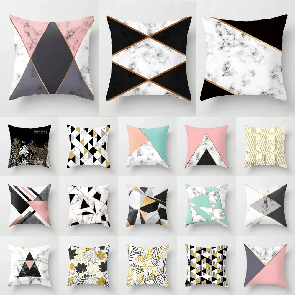 

45x45cm Geometric Cushion Cover Abstract Color Block Grids Pillow Case for Living Room Sofa Home Decor Car Seat Pillowslip Hotel