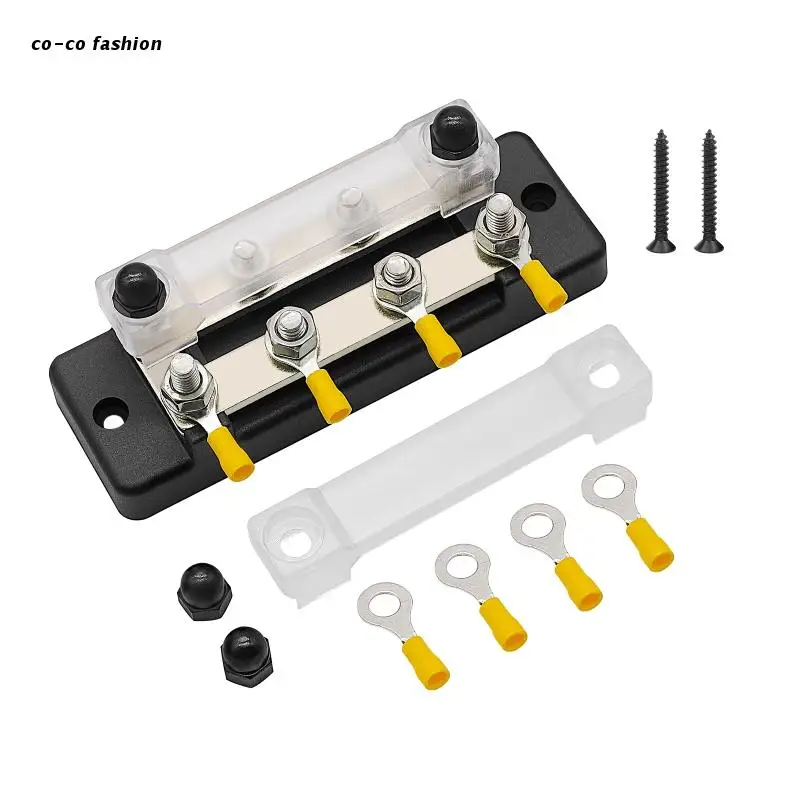 

517B Positive Negative Bus Bar Battery Power Distribution Block 8 x M6 Car Terminal