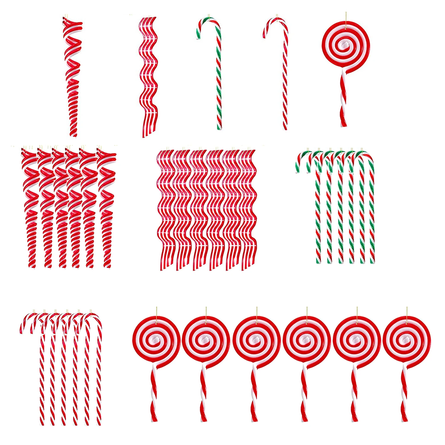 

30 шт., подвесные украшения для ёлки, в виде леденцов