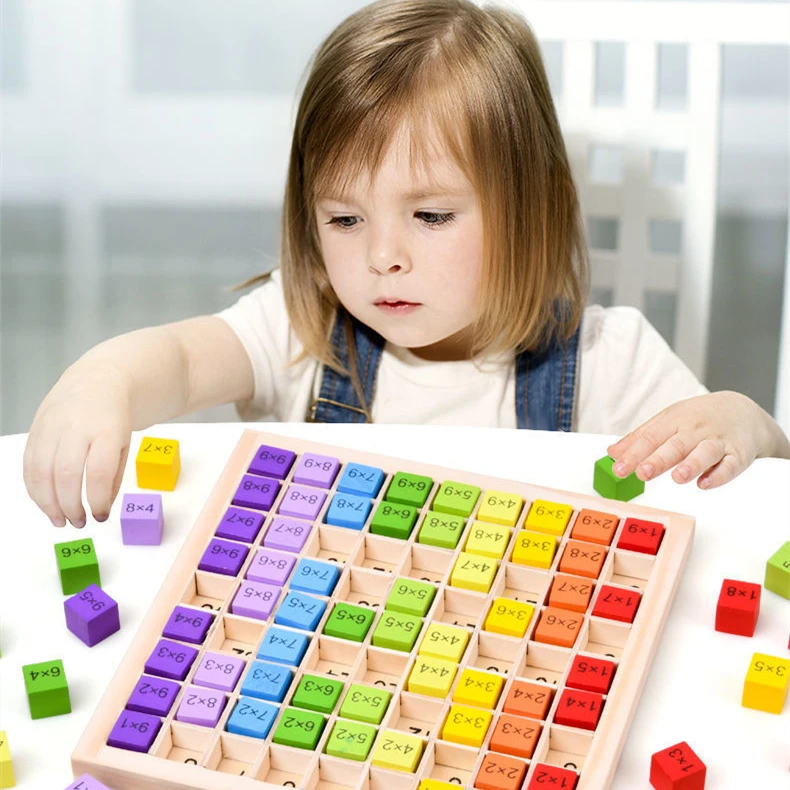 

Montessori Educational Wooden Toys for Children Baby Toys 99 Multiplication Table Math Arithmetic Teaching Aids for Kids