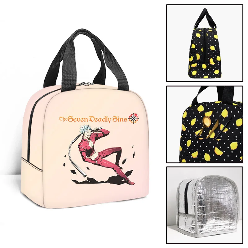 

Harajuku Novelty Cool The Seven Deadly Sins 3D Printed Portable Handbags Ice Bags Lunchbox Thermal insulation Food Lunch Bag