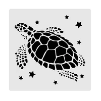 plastic drawing painting stencils templates square fish tortoise octopus pattern 300mm diy craft mold rulers cartoon kids gifts