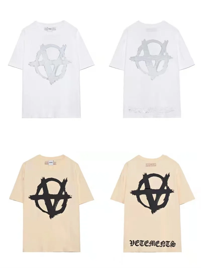 

6 Styles VETEMENTS T Shirt Men Women Printing Short Sleeved High Quality Black Gery White VET T-shirts