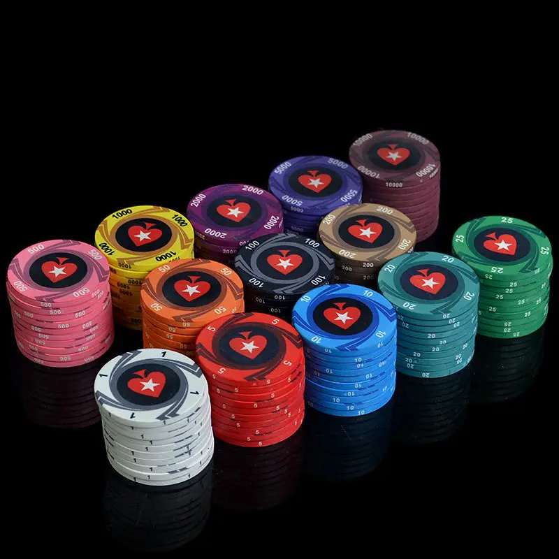 

10pcs/Lot EPT/WPT Ceramic Texas Poker Chips Professional Casino European Poker Chips Set Dropshipping