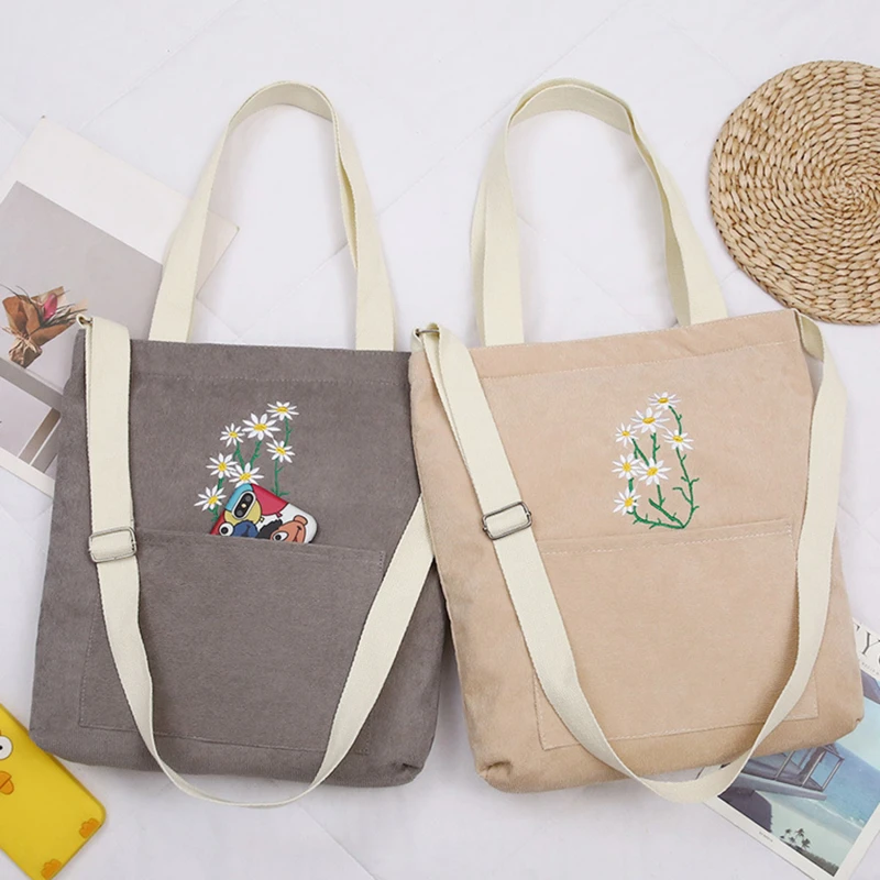 

Women's Bag Cute Casual Shoulder Bags Shopper Canvas Fashion Harajuku Zipper Print Handbags Shopping Bag