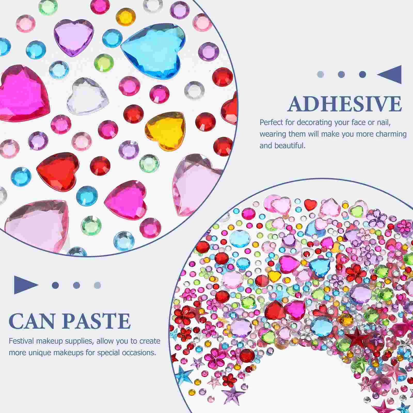 8 листов акриловая наклейка самоклеящиеся стразы для лица наклейки поделки