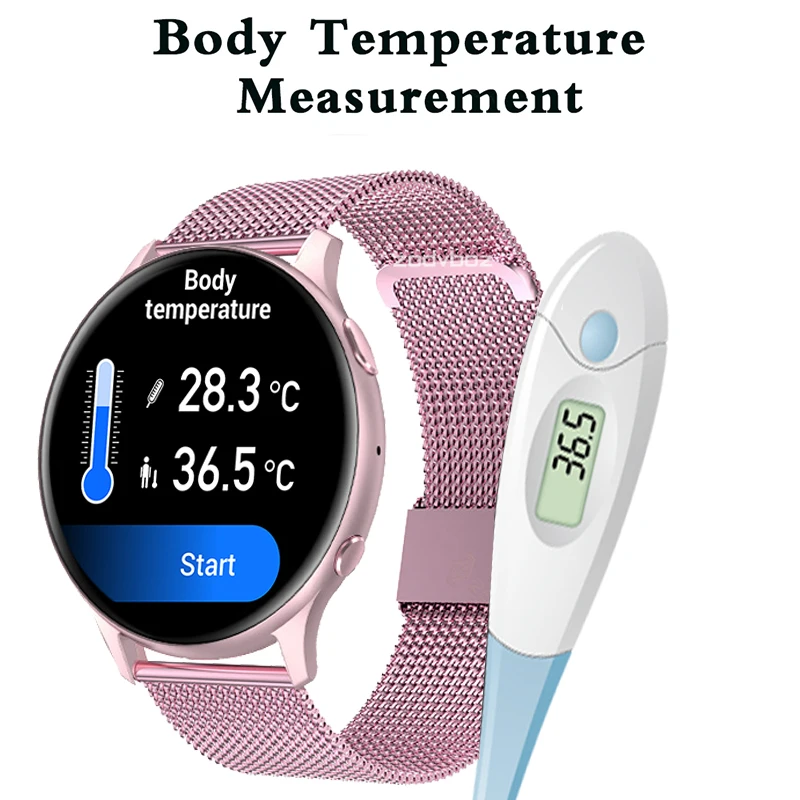 2022 OLED Модные Смарт-часы для женщин пульсометр кровяное давление