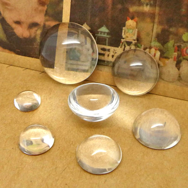 

20pcs Wholesale 10/12/14/15/20/25mm Clear Round Dome Seal Glass Bezel Cabochon Accessories for Pendant Blank Making