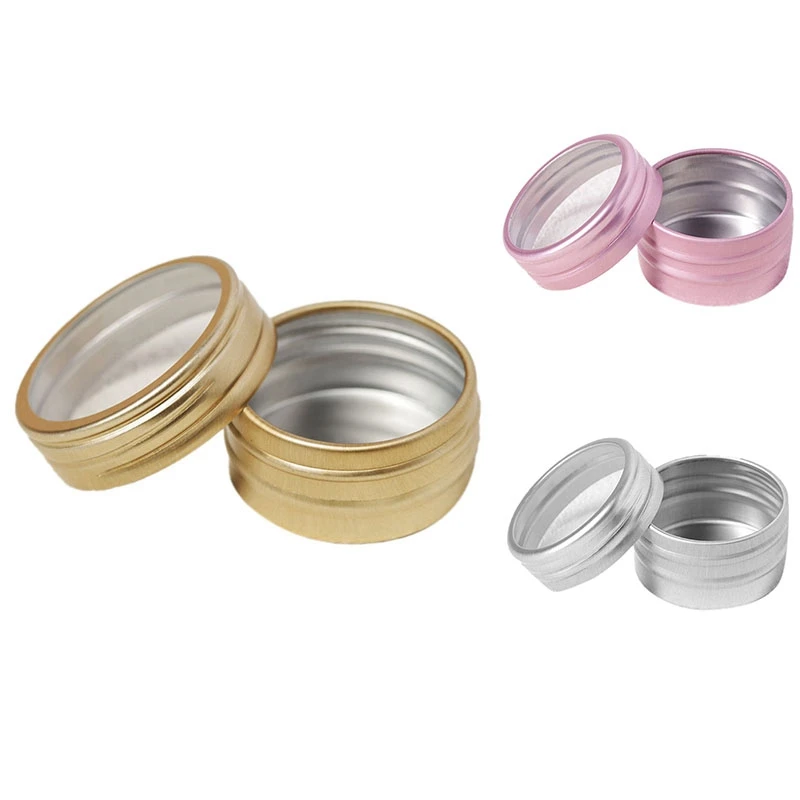 1Pc Makeup Round Storage Box Nail Art Bead Container Portable Cosmetic Cream Jar Pot Box Round Bottle Bead