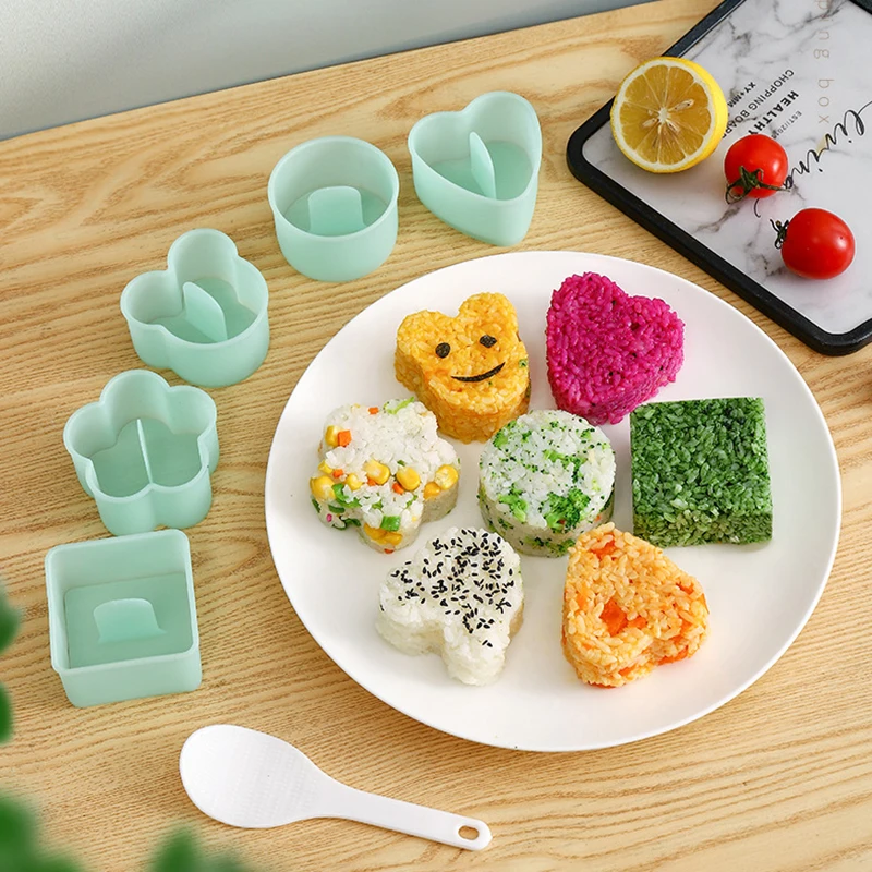 

5Pcs/Set Cute Rice Ball Mold Various Shaped Bread Cake Biscuit Baking Tools cocina dulce moule