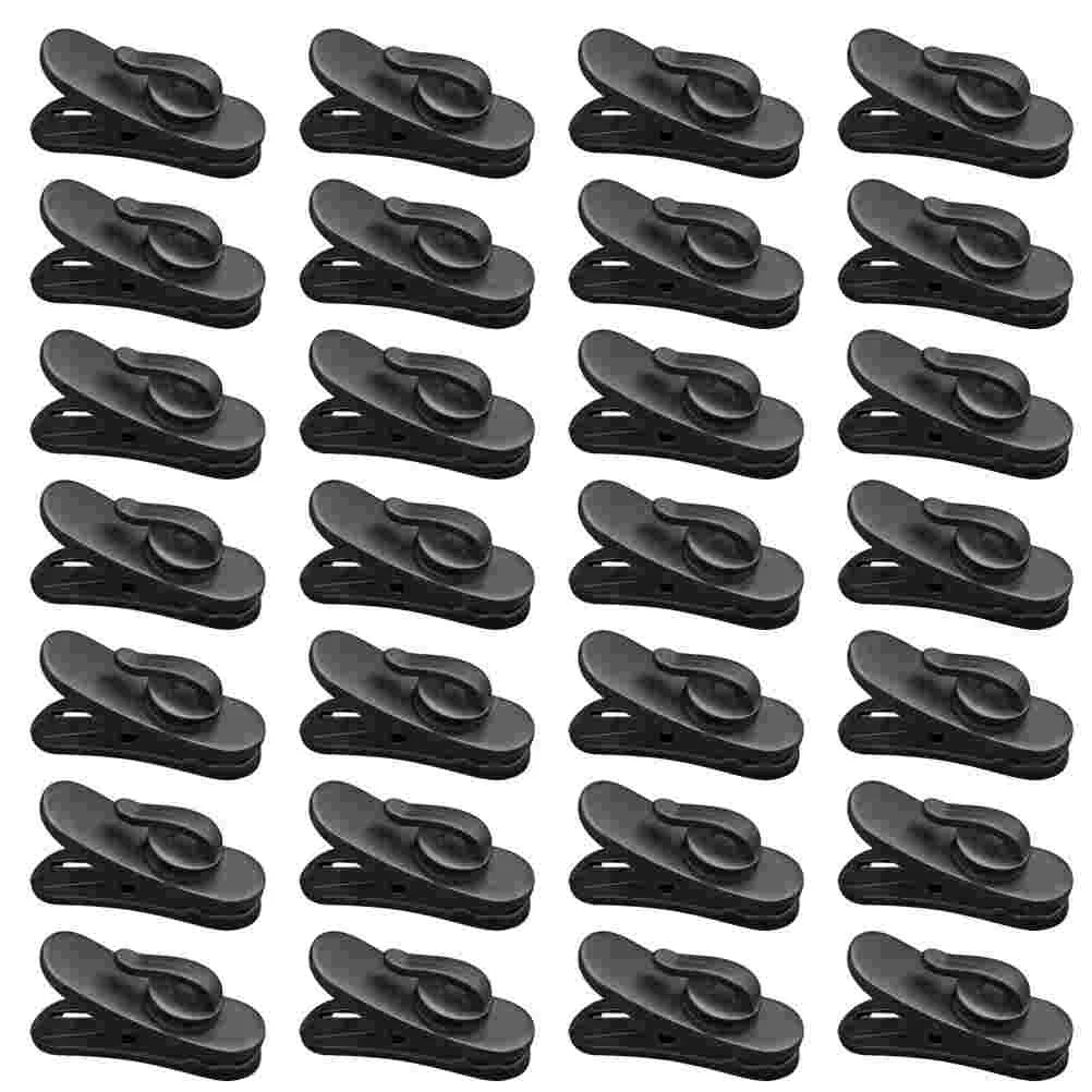 

100pcs Portable Rotating Headphone Clips Plastic Headset Clamps (Black)