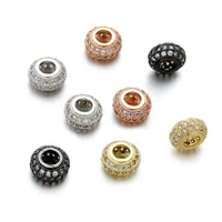 elegant round hole beads copper micro zircon fashion jewelry accessory diy for making necklace luxury beads