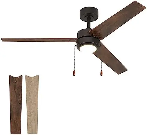 

inch Ceiling Fan with LED Lights(3000K/4000K/5000K), Pull Chain, Noiseless Reversible Motor and Blades, 3 Speed, ETL Listed, for