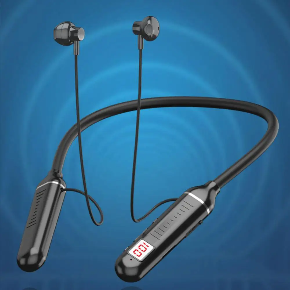 

Running Neck-hanging Wireless Earbuds Sports Bluetooth Headset For Xiaomi Red Mi Huawei P30 With Digital Display Earphones