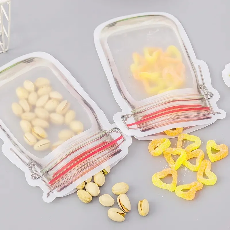 

Reusable Food Storage Bag Jar Bottles Zip Lock Bags for Snacks Nuts Candy Biscuit Cookies Bags Kitchen Organizer Sealed Bag