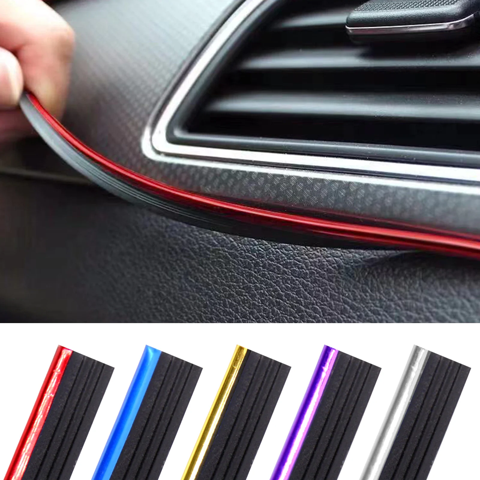 

5M Car Styling Car Interior Decoration Strips Detachable Gap Car Seal Dashboard Door Edge Moulding Trim Strip Universal