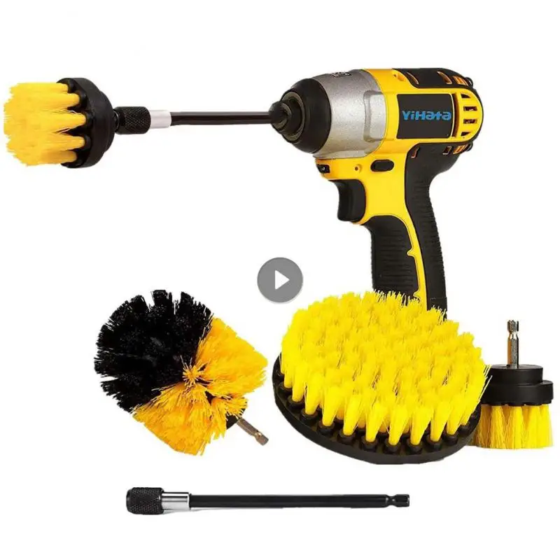 

Electric Drill Brush Kit Plastic Round Cleaning Brush For Carpet Glass Car Tires Nylon Brushes Scrubber Drill Nylon Brushes Tool