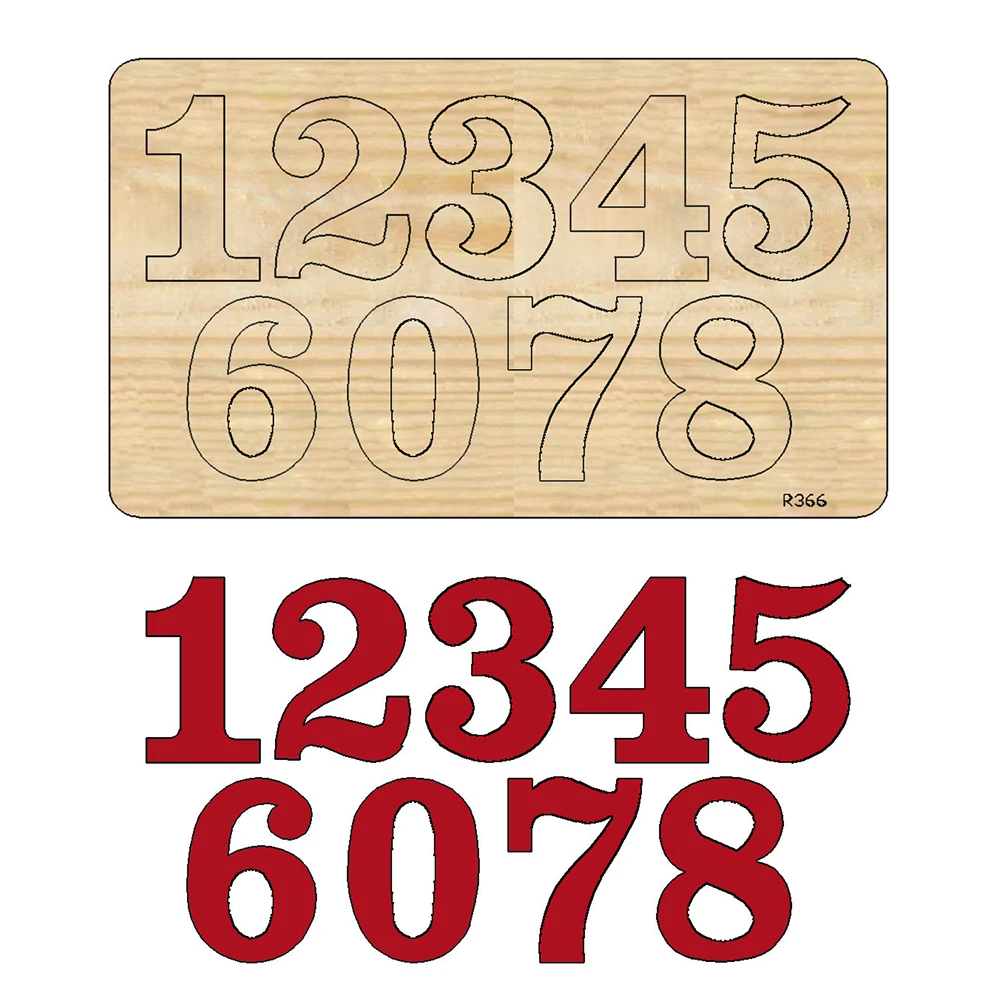 

Number Wooden Cutting Dies Scrapbooking DECOR HOME DIY Suitable for Market Universal Cutting Machine / R366