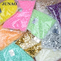 junao 2 4 6 8 10 12 14mm colour plastic flatback pearl beads imitation half round pearls in bulk applique for needlework