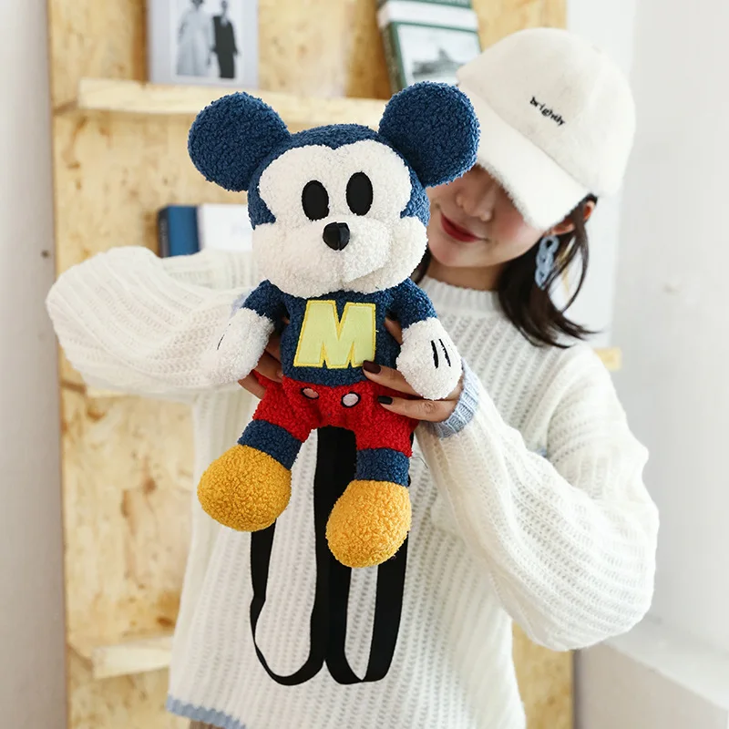 

Cartoon Backpack Mickey Mouse Doll Plush Toy Bag Super Soft Doll