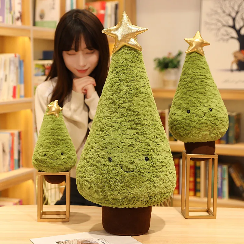 

1Pc 29-65CM Simulation Christmas Tree Plush Toys Cute Evergreen Plush Pillow Dolls Wishing Trees Stuffed for Christmas Dress Up