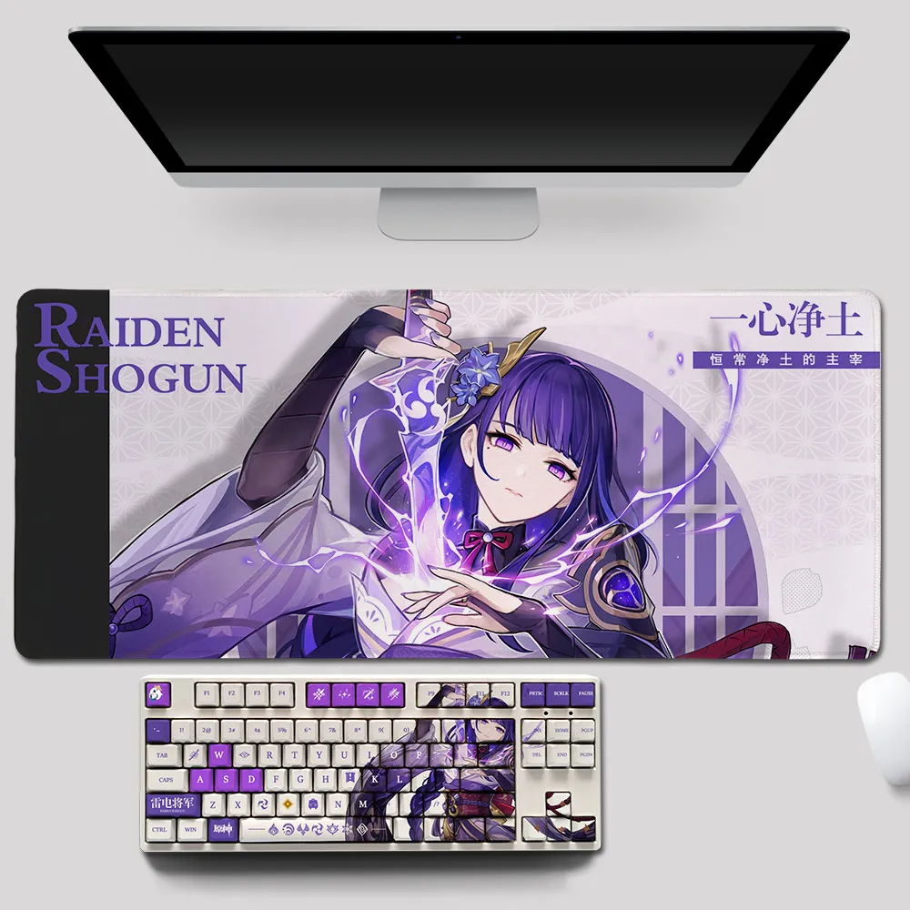 

Manyudou Genshin Impact Theme Mousepad HD Printing Computer Gamers Locking Lock Edge Mouse Pad 70x30cm Keyboard PC Desk Pad