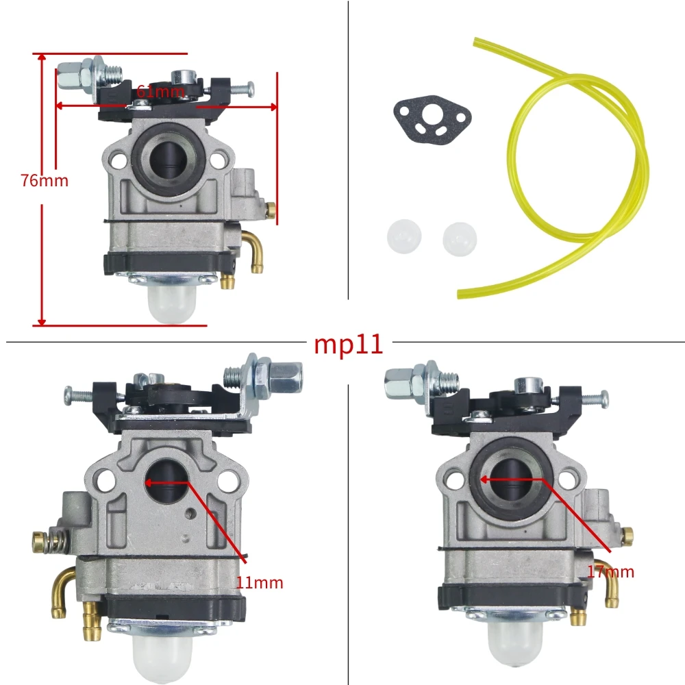 Карбюратор Walbro TH26 MP11 11 мм для бензопилы и кустореза, 1E34F 1E36F WYJ-138 WYK-186, для 2-тактных двигателей 26-33 куб. см. (art.: 3920db73e8d78) - 3920db73e8d78