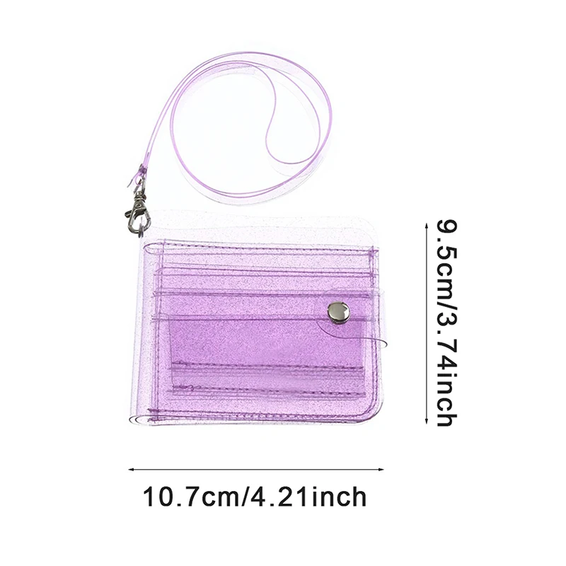 PVC Transparent Waterproof Small Credit Card Purse Business ID Mini Photo Card Holder Pouch for Gift Fashion Girls Card Wallet