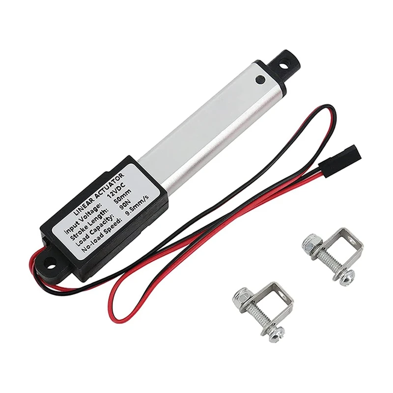 Micro-Linear Actuator, 2 Inch Stroke, 90N/20.3Lb, Speed 9.5Mm/S Electric Waterproof Actuator Motor Linear Actuator 12V